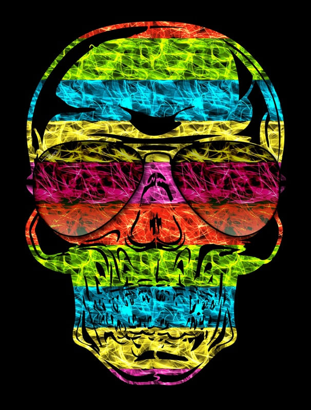 SKULL COLORS STRIPS DRAW