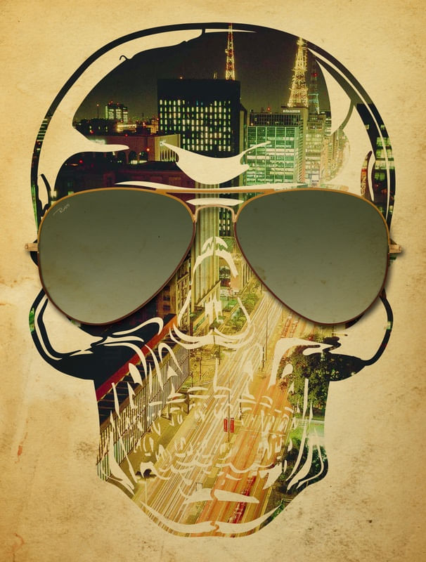 Quadro Decorativo SKULL SÃO PAULO