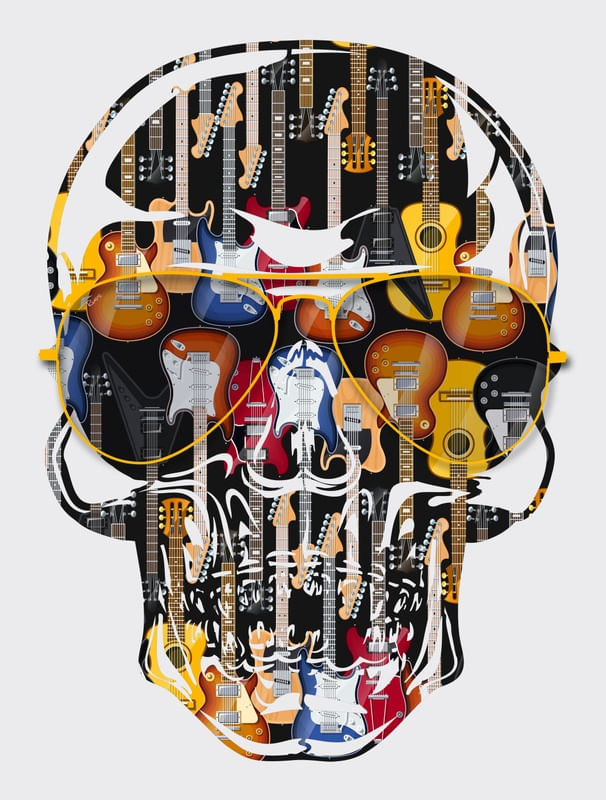 Quadro Decorativo SKULL GUITAR