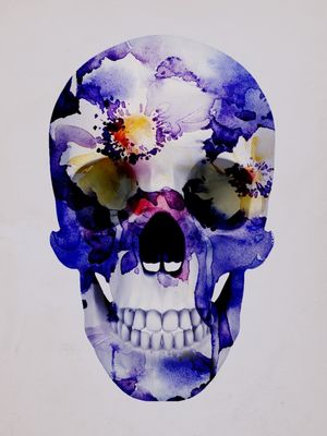 SKULL PURPLE FLOWER