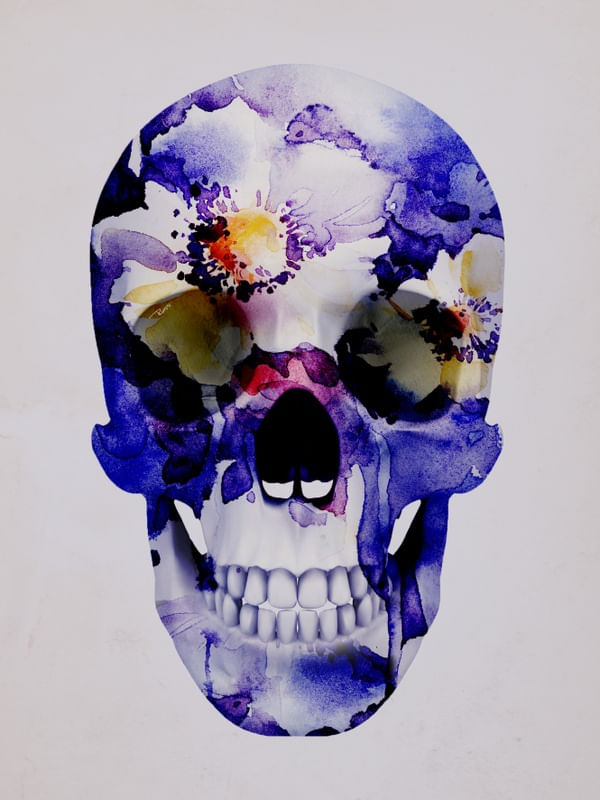 SKULL PURPLE FLOWER