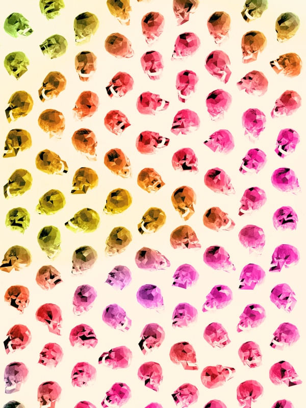 LOWPOLY SKULL PATTERN COLORFULL
