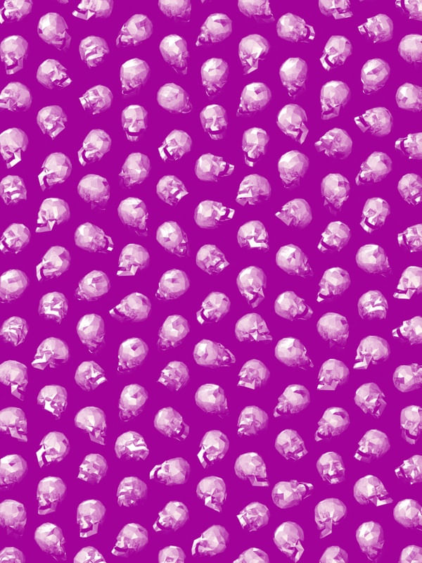 LOWPOLY SKULL PATTERN PURPLE
