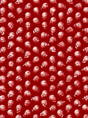 LOWPOLY SKULL PATTERN RED