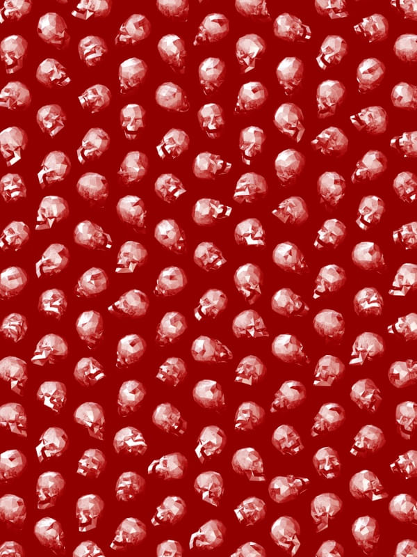 LOWPOLY SKULL PATTERN RED