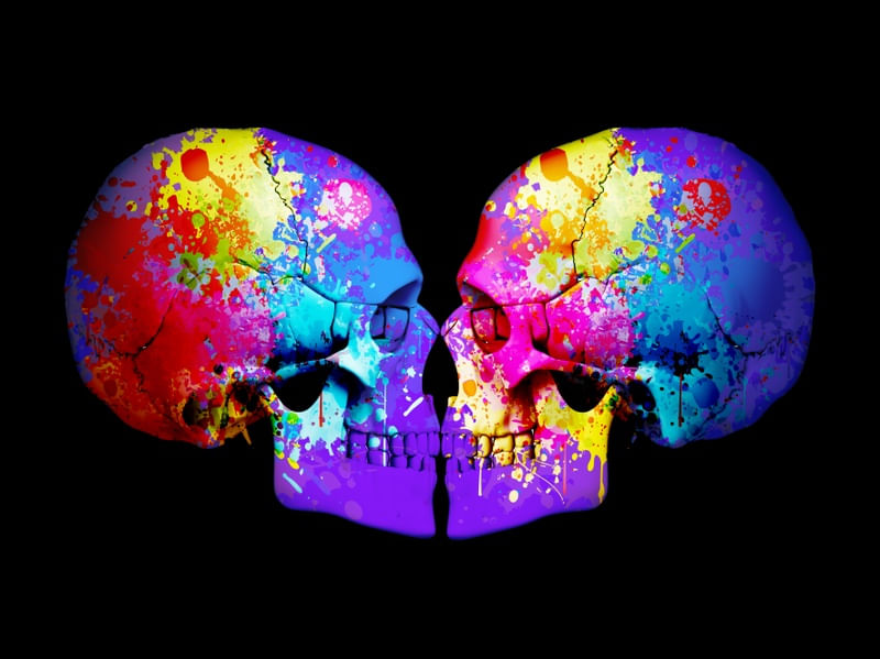 Quadro Decorativo LOVE SKULL