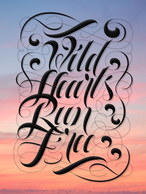 WILD HEARTS RUN FREE LETTERING