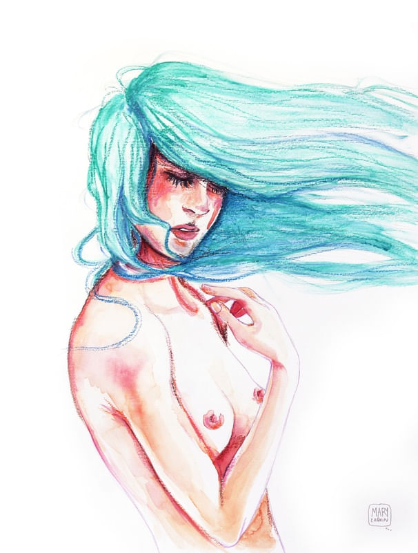 GIRL WITH TURQUOISE HAIR