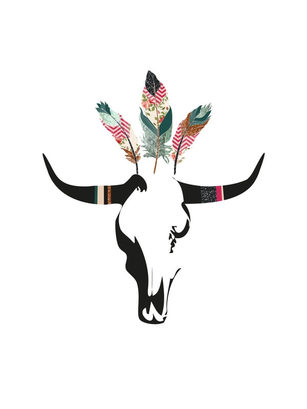 FANCY COW SKULL