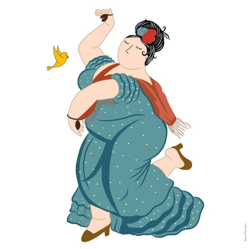 ELIZA E PIU EM FLAMENCO DE FERNANDO BOTERO
