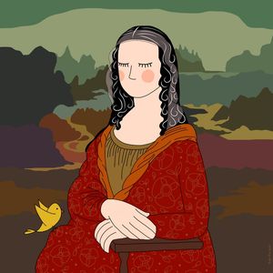 ELIZA E PIU EM MONA LISA DE LEONARDO DA VINCI