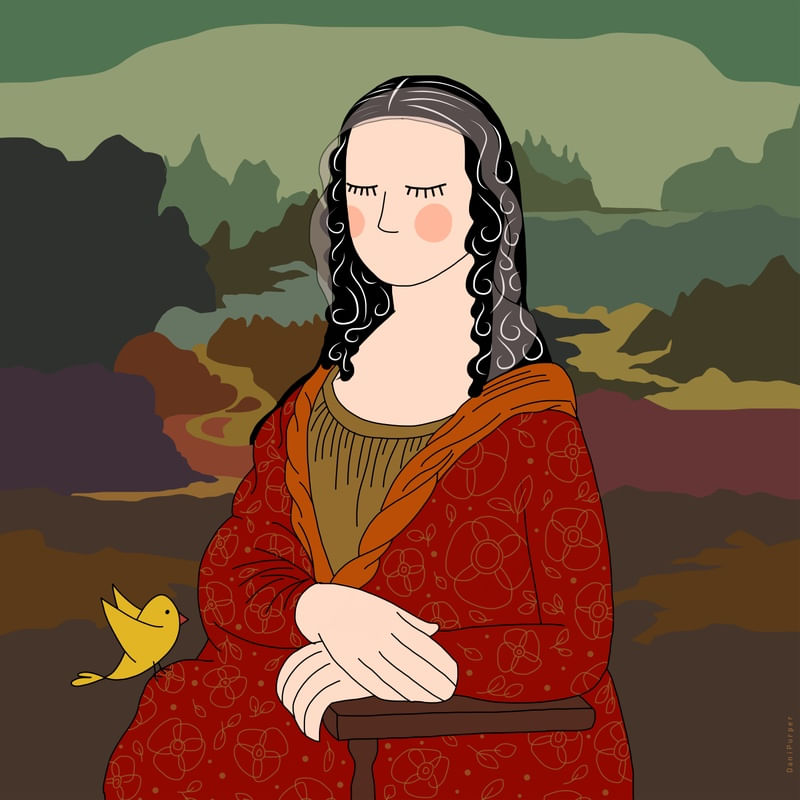 ELIZA E PIU EM MONA LISA DE LEONARDO DA VINCI