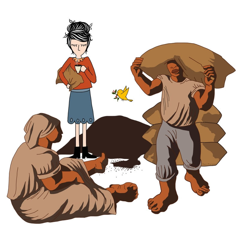ELIZA E PIU EM CAFÉ DE CÂNDIDO PORTINARI
