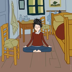 ELIZA E PIU EM O QUARTO EM ARLES DE VINCENT VAN GOGH