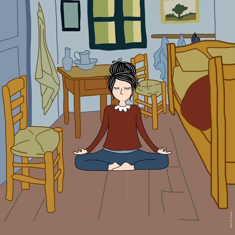 ELIZA E PIU EM O QUARTO EM ARLES DE VINCENT VAN GOGH