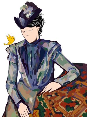 ELIZA E PIU EM MULHER DE AZUL DE PAUL CEZANNE