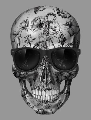 SKULL GRUNGE FLOWERS