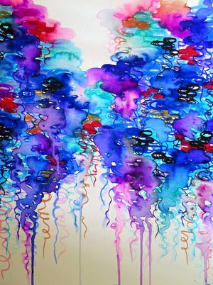 BEAUTY IN THE RAIN - PINK AND BLUE