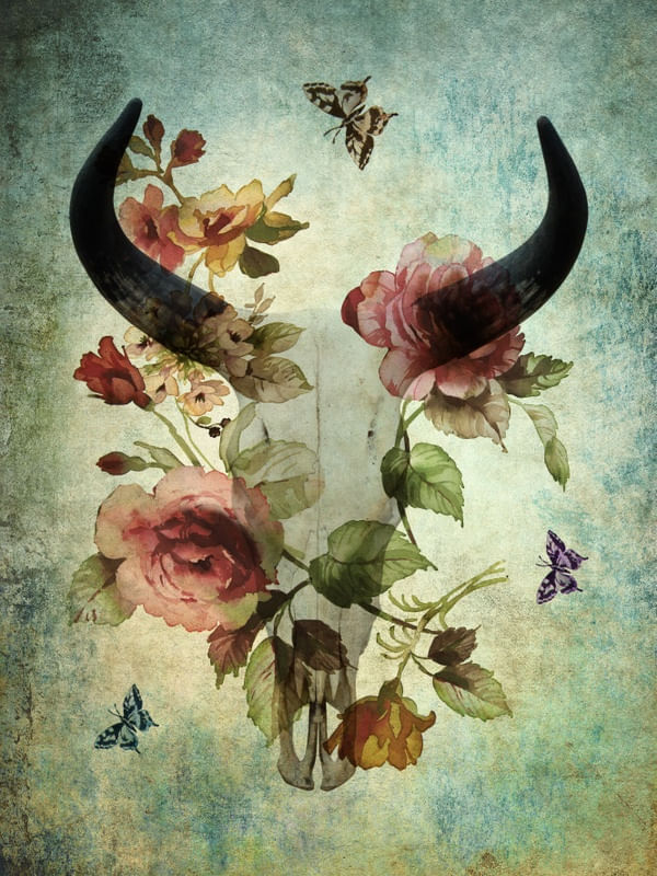 BUFFALO SKULL FLOWER
