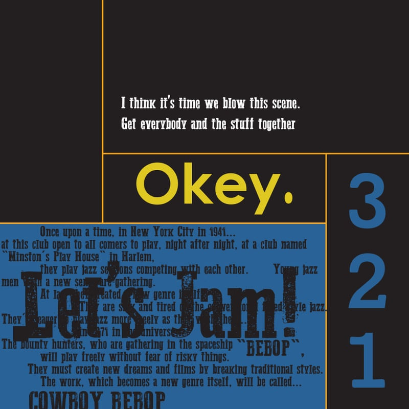OKEY LETS JAM COWBOY BEBOP QUADRADO
