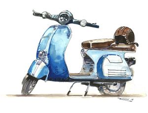 VINTAGE BLUE VESPA