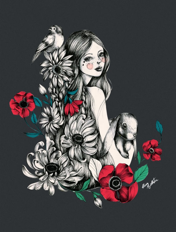 MENINA NO JARDIM