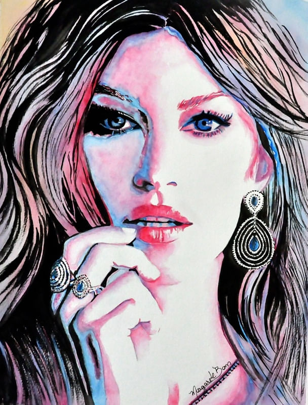 GISELE BUNDCHEN EM AQUARELA
