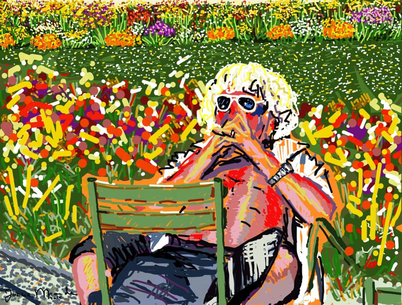 HOMME ASSIS AU PARC
