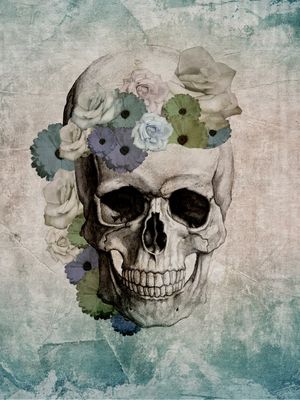 CAVEIRA COM FLORES