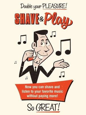 SHAVE AND PLAY SPOOF VINTAGE AD