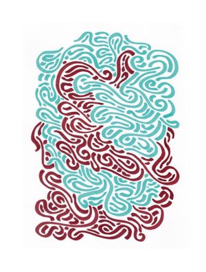 COLOR DANCE - LIGHT BLUE N RED WINE
