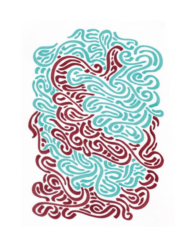 COLOR DANCE - LIGHT BLUE N RED WINE