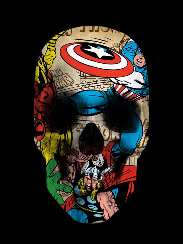 Quadro Decorativo COMICS SKULL