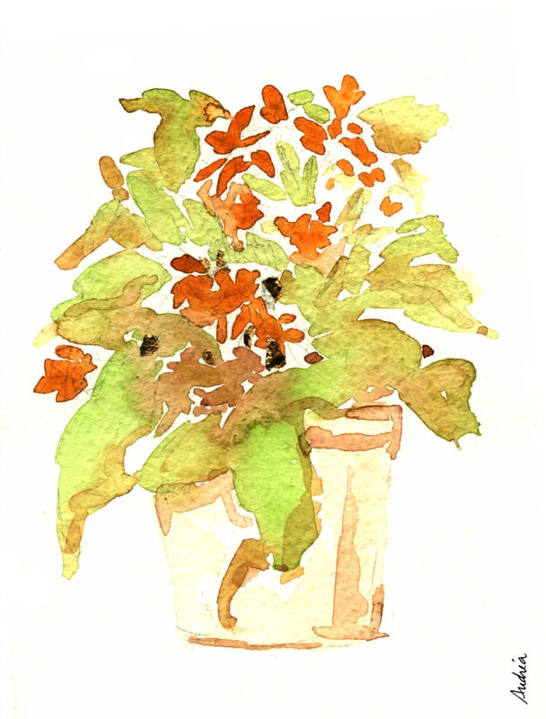 VASINHO DE FLORES EM AQUARELA
