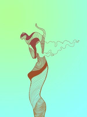 MULHER GATO IN RIPPLES GREEN