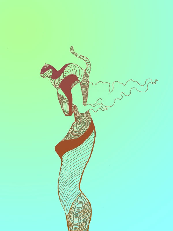 MULHER GATO IN RIPPLES GREEN