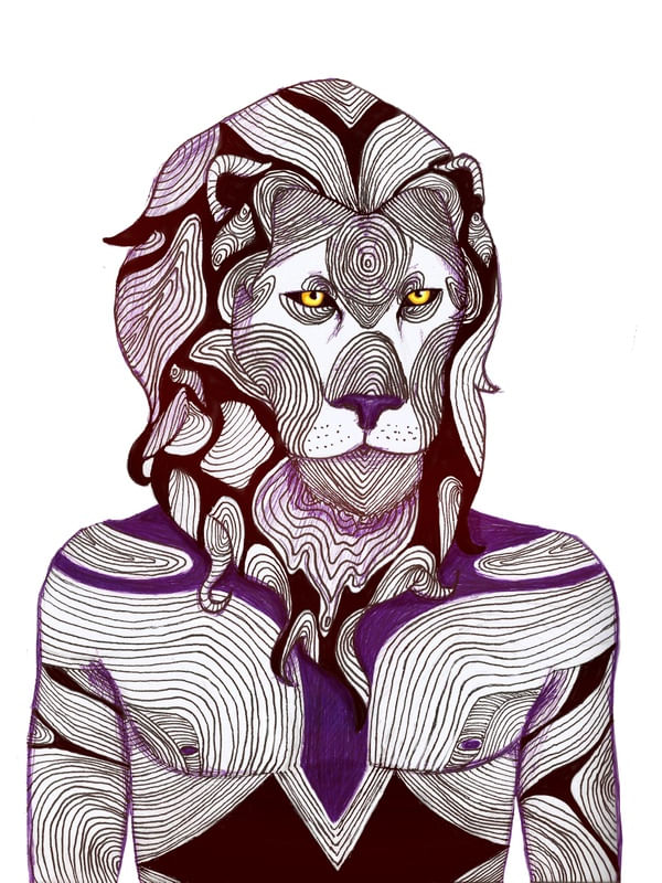 LION MAN IN RIPPLES