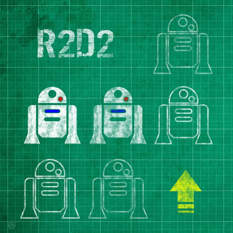 R2D2 GREEN BOARD - STAR WARS