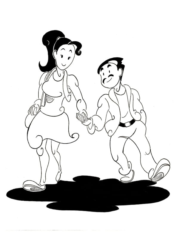 CASAL PRETO E BRANCO