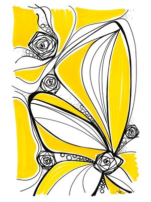ONDAS FLORAIS 1 AMARELO