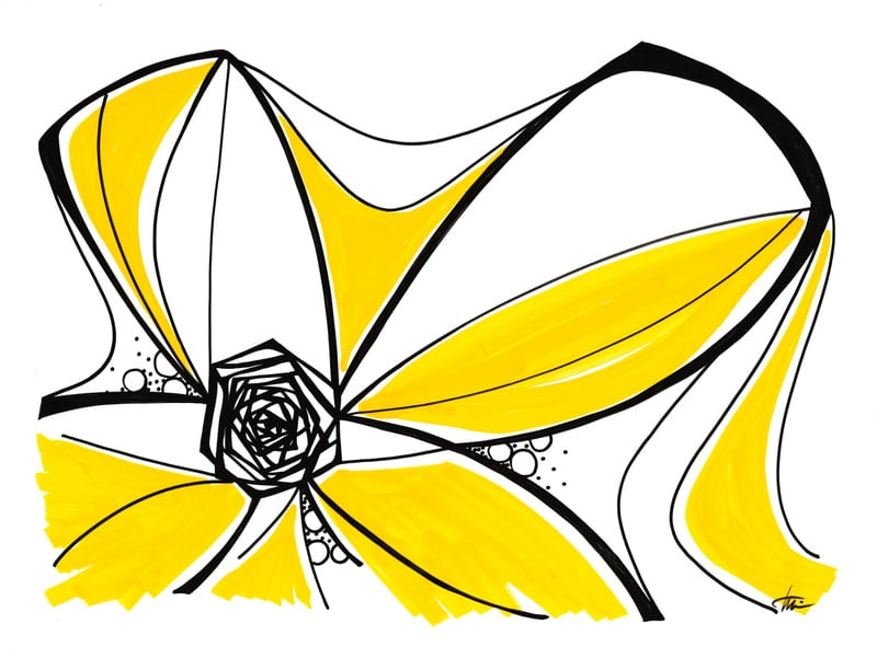 ONDAS FLORAIS 2 AMARELO