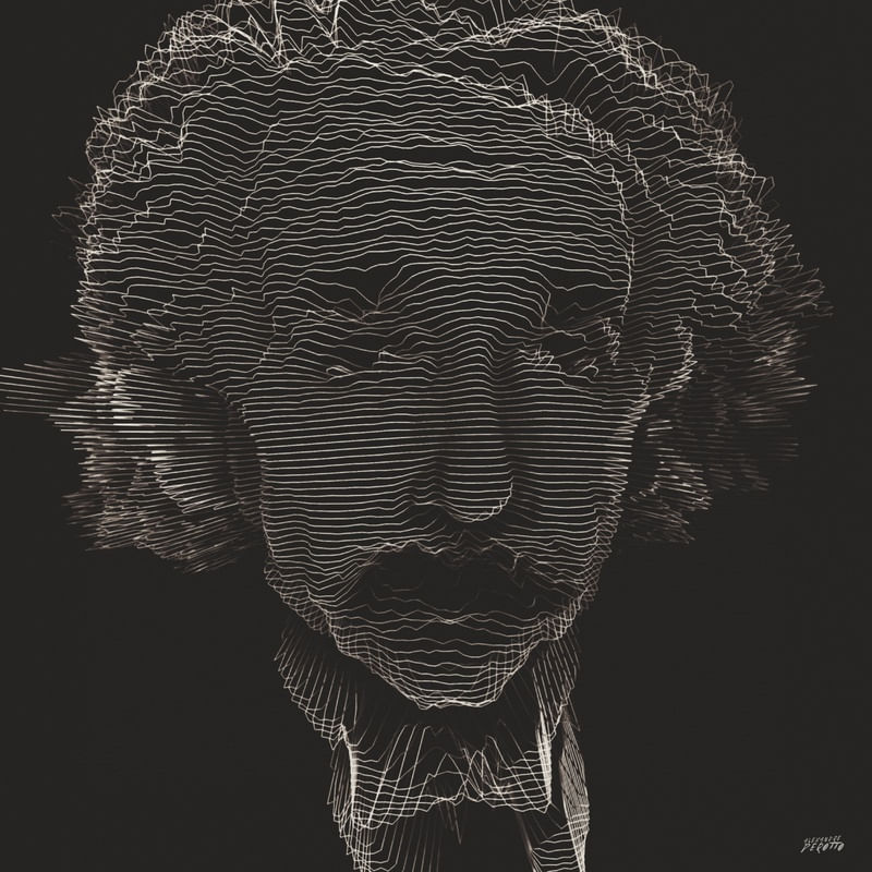 EINSTEIN BLACK AND LINES
