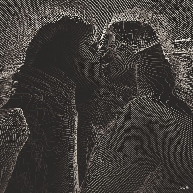 THE KISS BLACK AND LINES