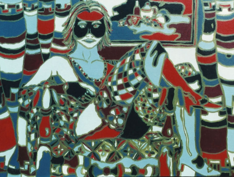 MULHER EM VERMELHO E PRETO