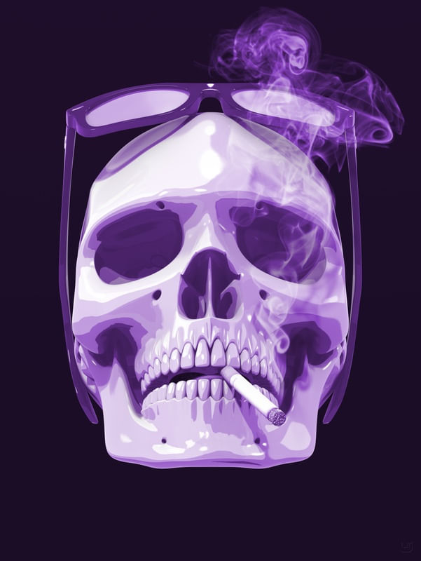 CIGAR SMOKE SKULL PURPLE