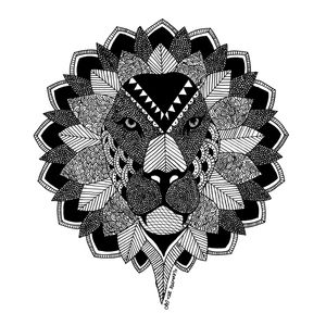 LEÃO - BLACK ZENTANGLE