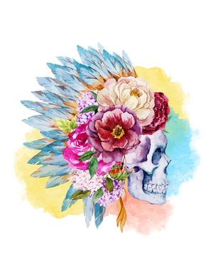 ROSES AND SKULL