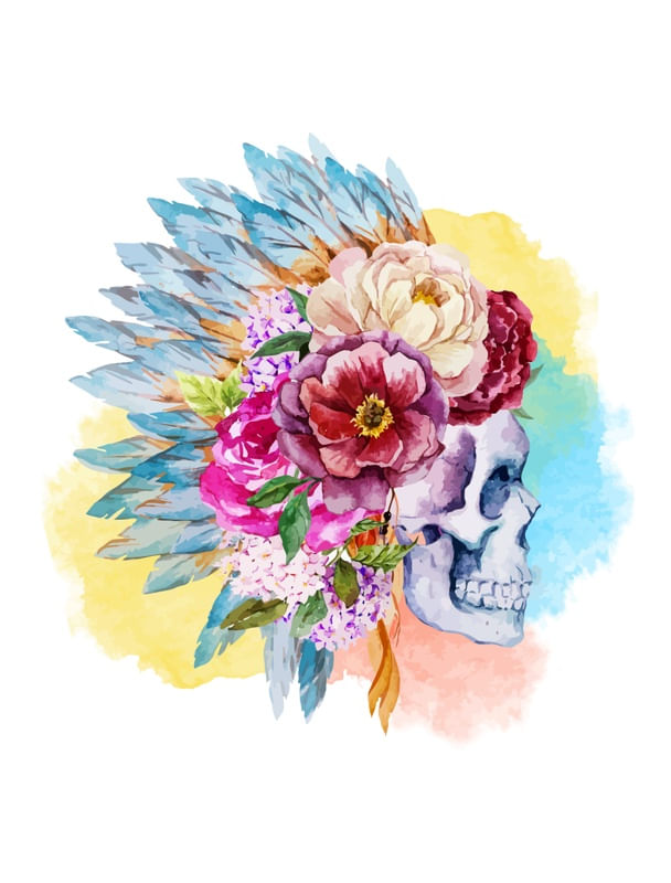 ROSES AND SKULL