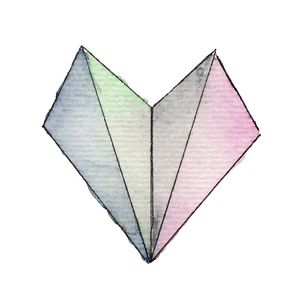 CORAÇÃO GEOMÉTRICO AQUARELA