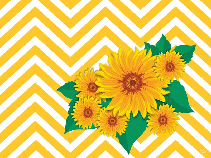 CHEVRON FLORAL - GIRASSOL